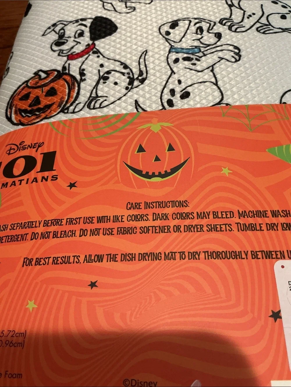Disney 101 Dalmatians Halloween Dish Drying Mats- Set of 2